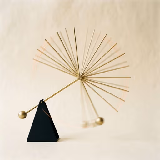 Spark: a brass cantilever sculpture with radial arms blooming outward