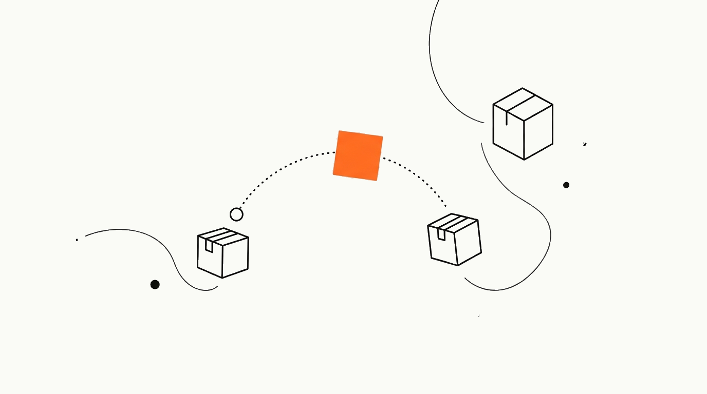 Agentic Commerce Protocol checkout handoff: an order passing from an AI assistant to a merchant via the standardised ACP message contract, illustrating how Stripe and OpenAI's open Apache-2.0 specification lets ChatGPT and Perplexity complete buyer checkout inside the conversation rather than handing off to a website.