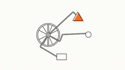 Editorial line illustration: Calder mobile composition representing autonomous AI coordination.