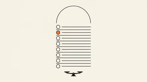 Compliance checklist diagram with eight numbered rows, one filled in solid brand orange representing the binary data residency gate