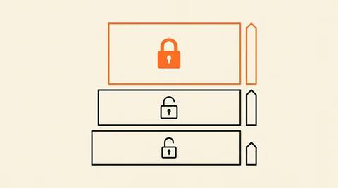 Editorial three-tier stack diagram showing consumer, API, and enterprise AI tiers with increasing contractual protection shields, enterprise tier in brand orange.
