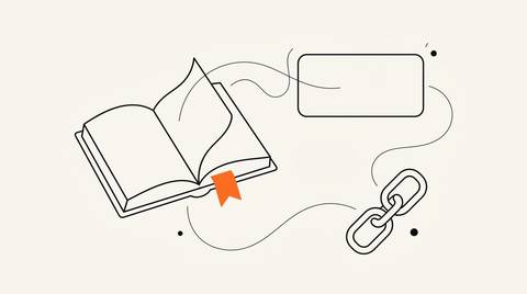 Abstract editorial illustration of concentric information ripples radiating outward from a central disc, warm orange arcs on cream paper texture, ink-weight path lines connecting source nodes to answer-engine gears in the outer ring