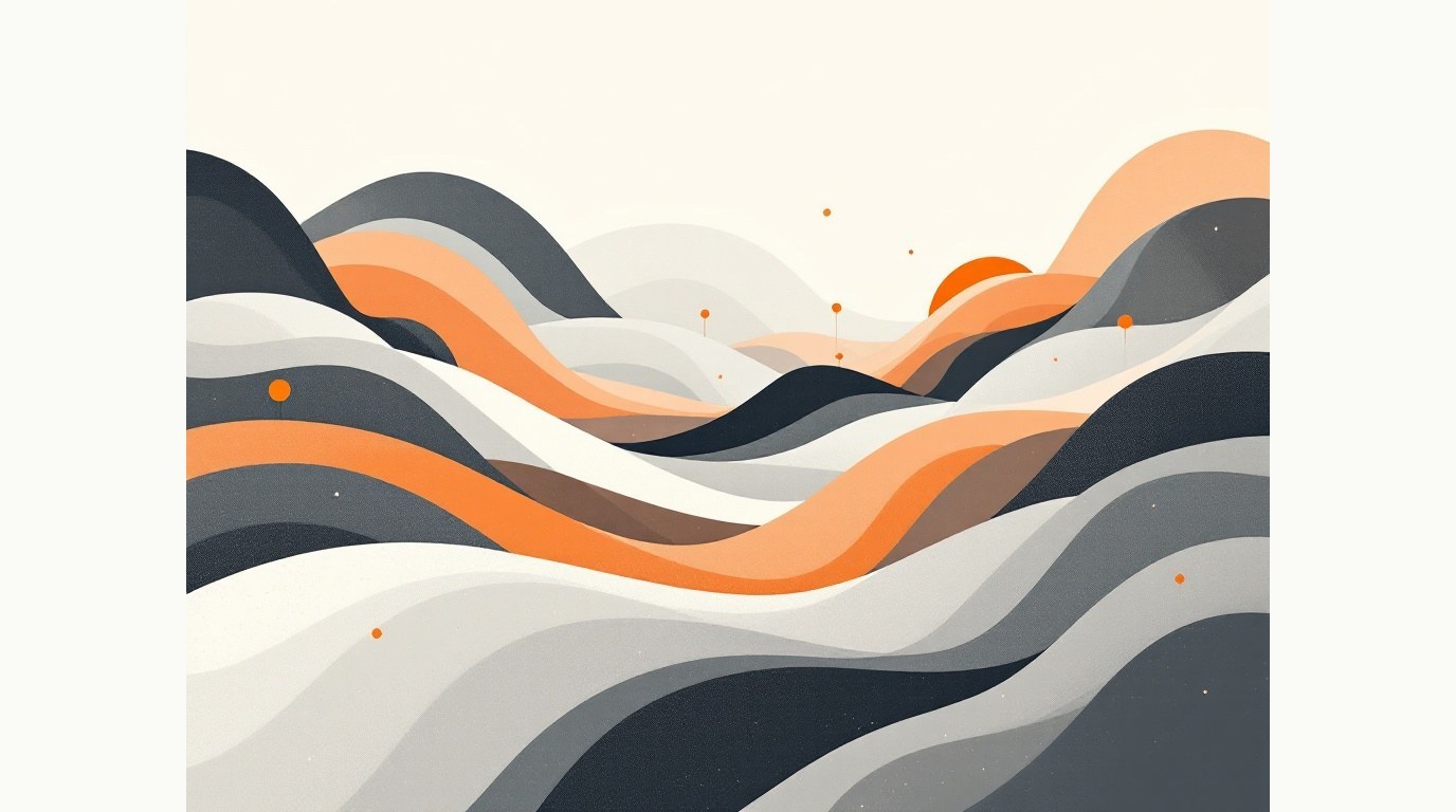 Editorial illustration in cream and navy: curved paths and shapes drawn toward a central point like a magnet, with one orange node intercepting and rerouting part of the flow.