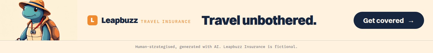 Leapbuzz Insurance demo, Mascot Brand ad: Travel unbothered.