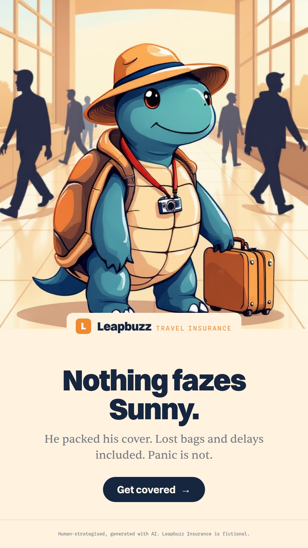 Leapbuzz Insurance demo, Mascot Brand ad: Nothing fazes Sunny.