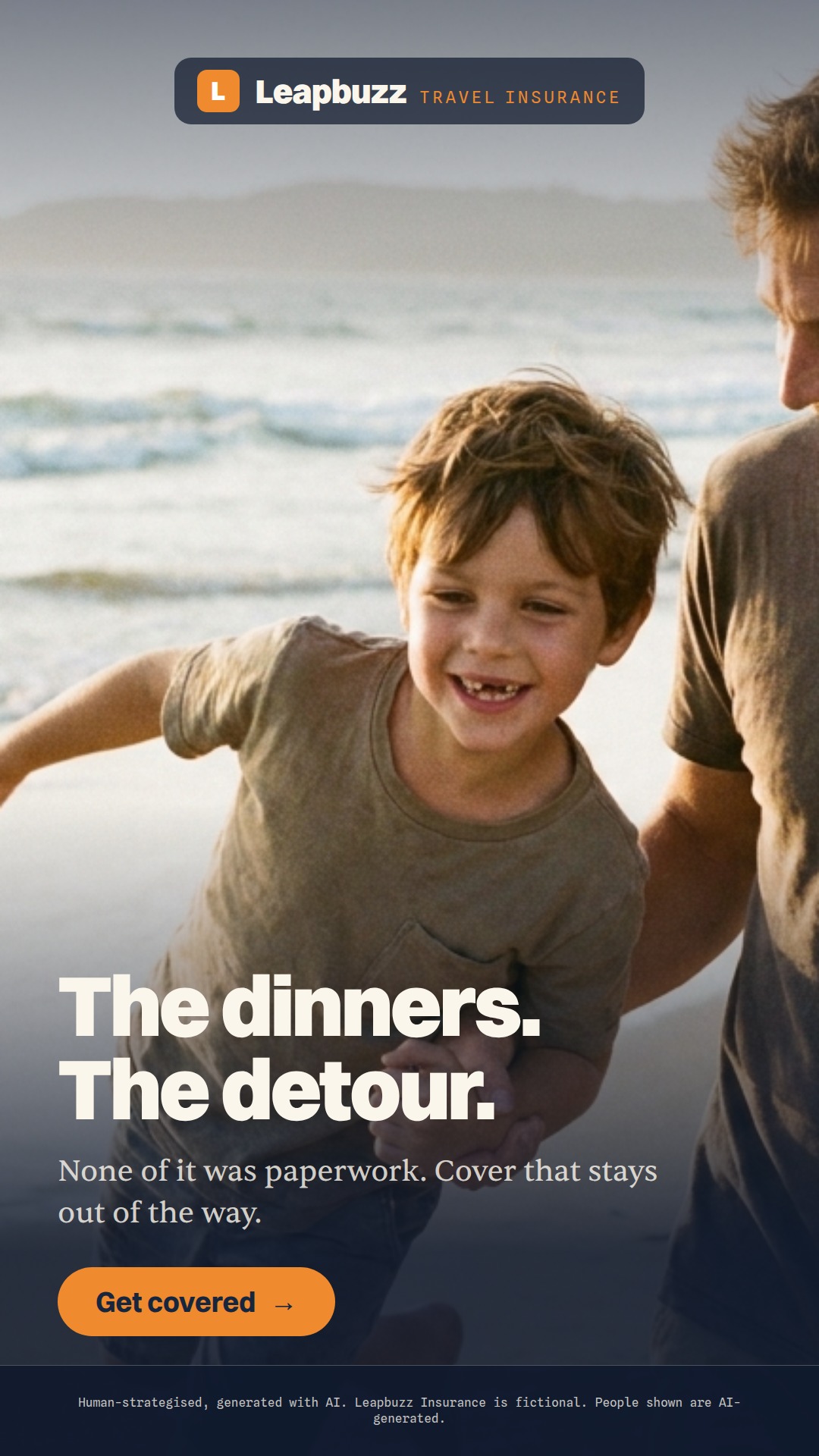Leapbuzz Insurance demo, Photoreal Brand ad: The dinners. The detour.