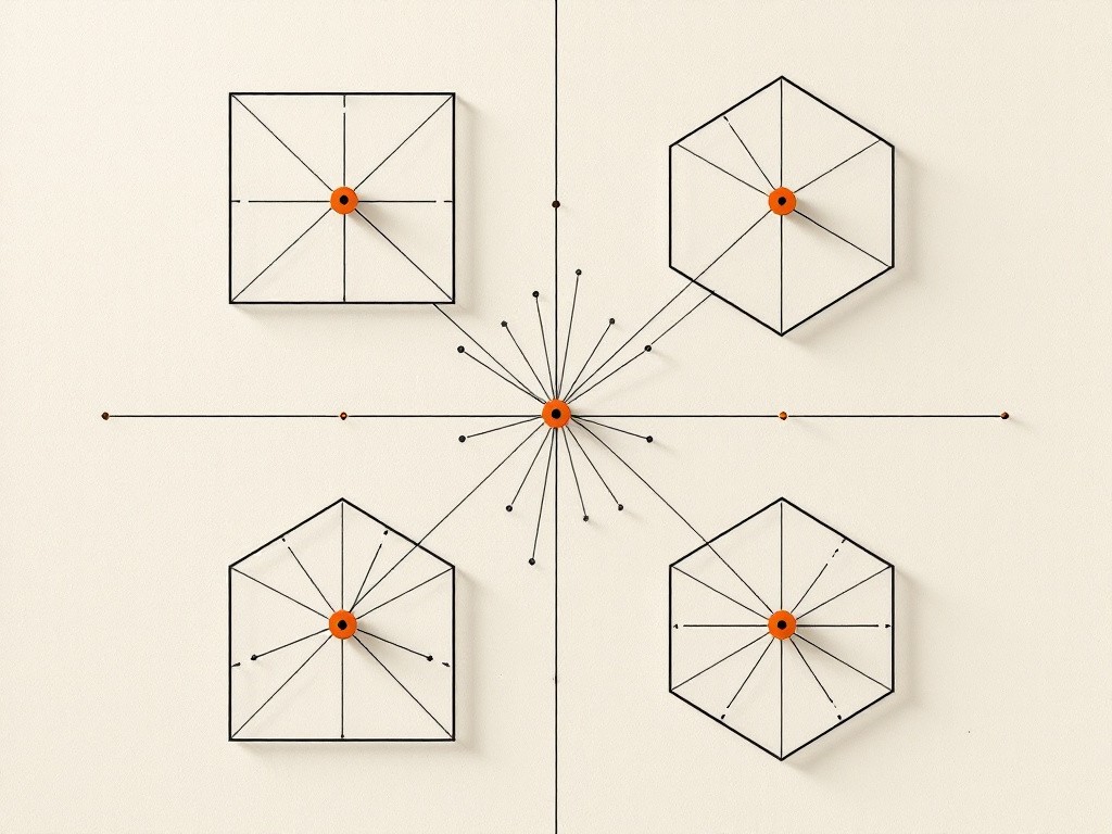 Four interlocking geometric shapes representing embedded, MGA, D2C, and B2B2C insurtech distribution models, connected by a central orange node