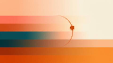 Marketing budget planning: gradient illustration of stacked colour bands, one small orange slice moving between bands.