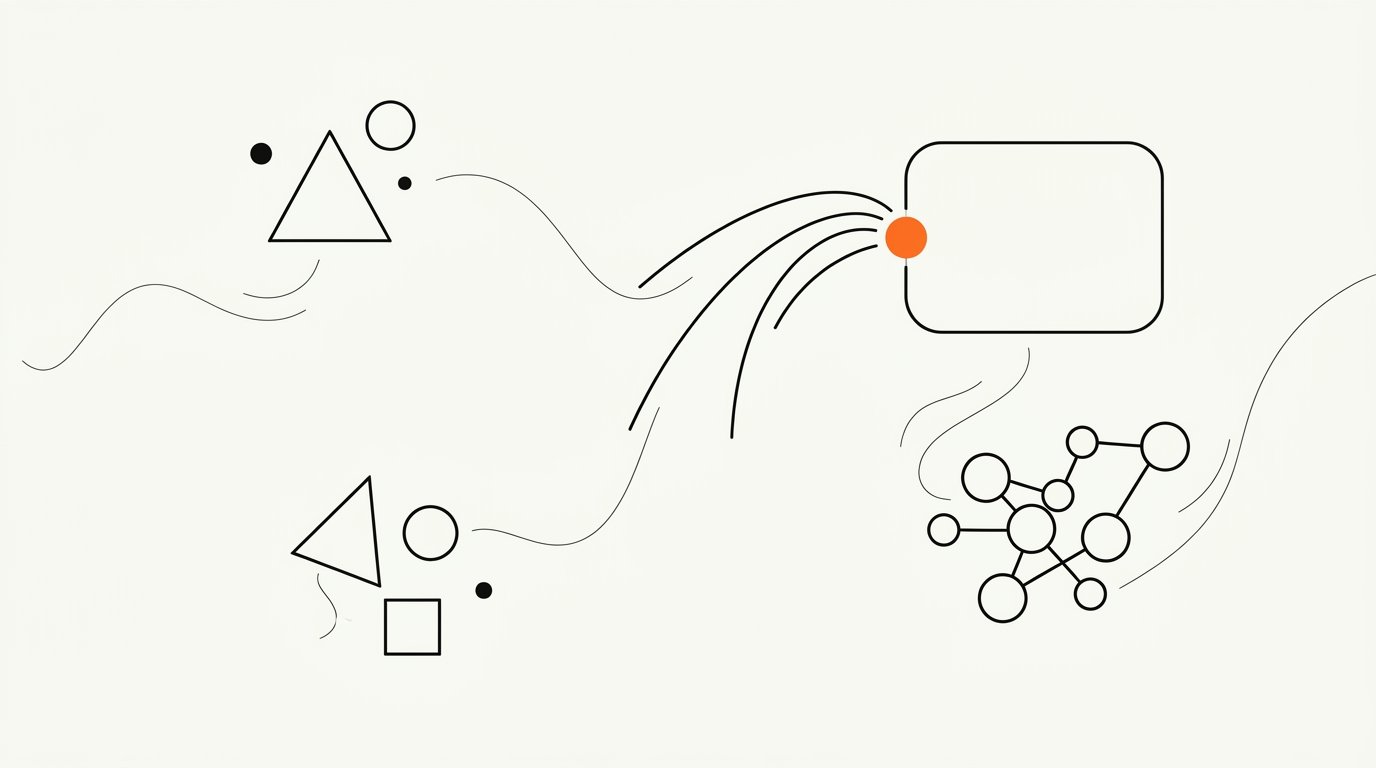 Illustration of AI search answer engine surfacing a private school result from structured web content, showing content signals and citation path